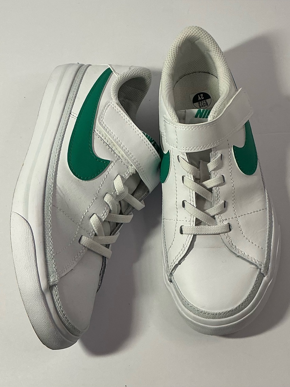 Nike Kids Court Legacy Low Top Sneaker Size 2Y Green White shoe DA5381-120